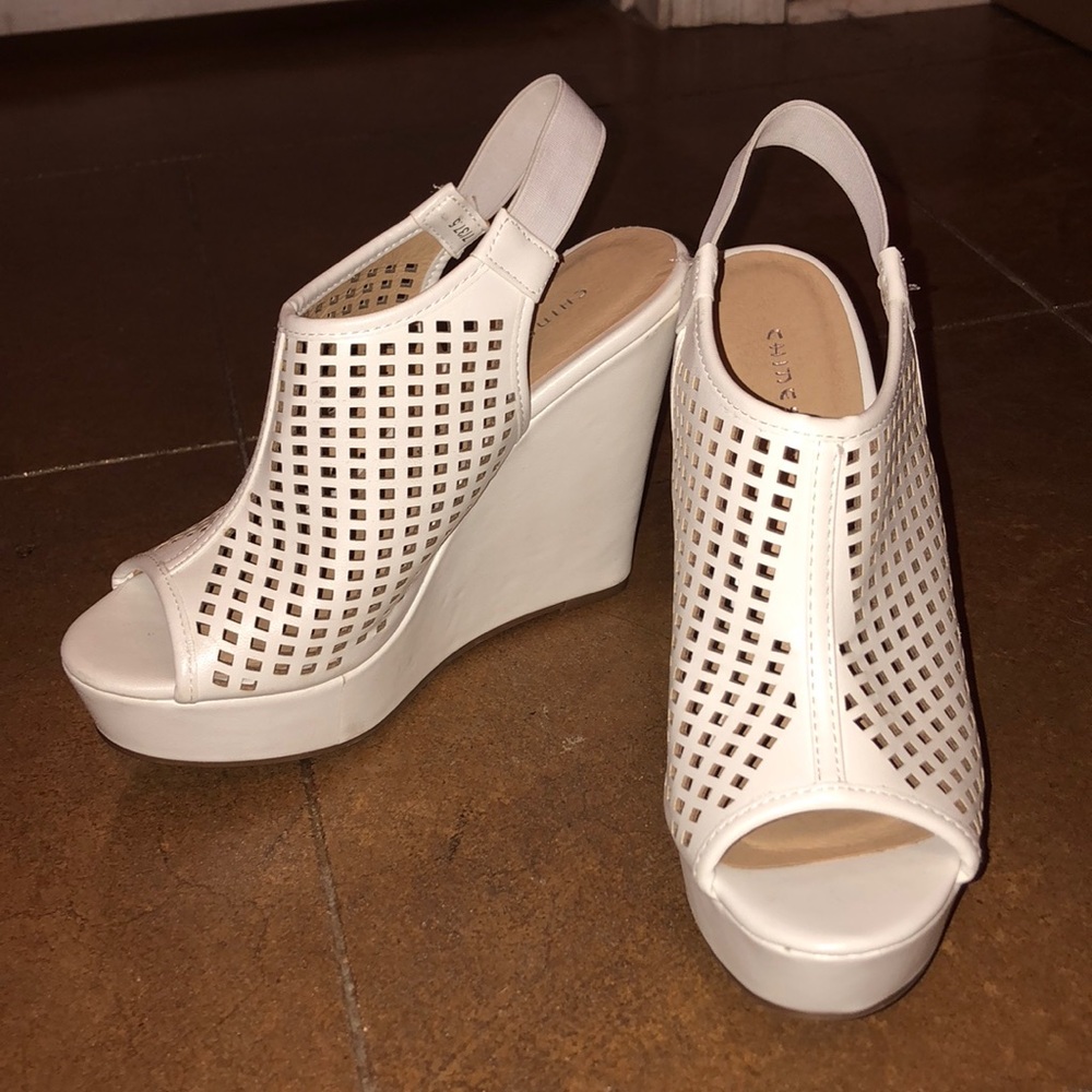 Chinese Laundry White Wedge Sandal